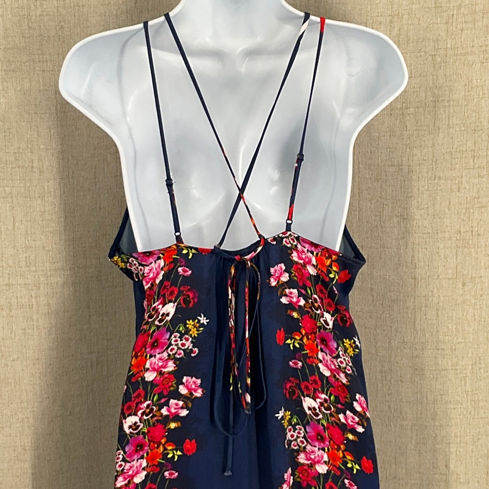 Anthropologie Maxi Dress Womens XS Navy Floral Halter Wedding Guest Spring NEW - Picture 5 of 13